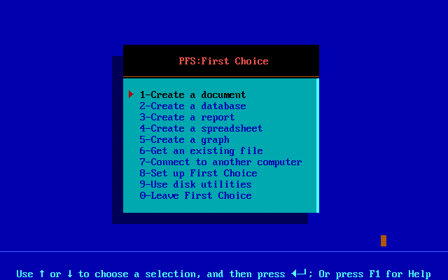 PFS First Choice 3.02 - Menu